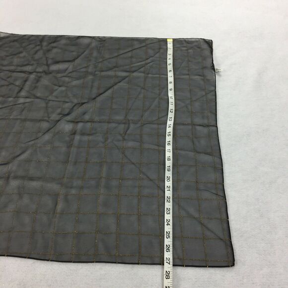 Vintage 100% Polyester Scarf 27x27” Square Black Metallic Gold Shear Purse Wrap - Picture 7 of 7